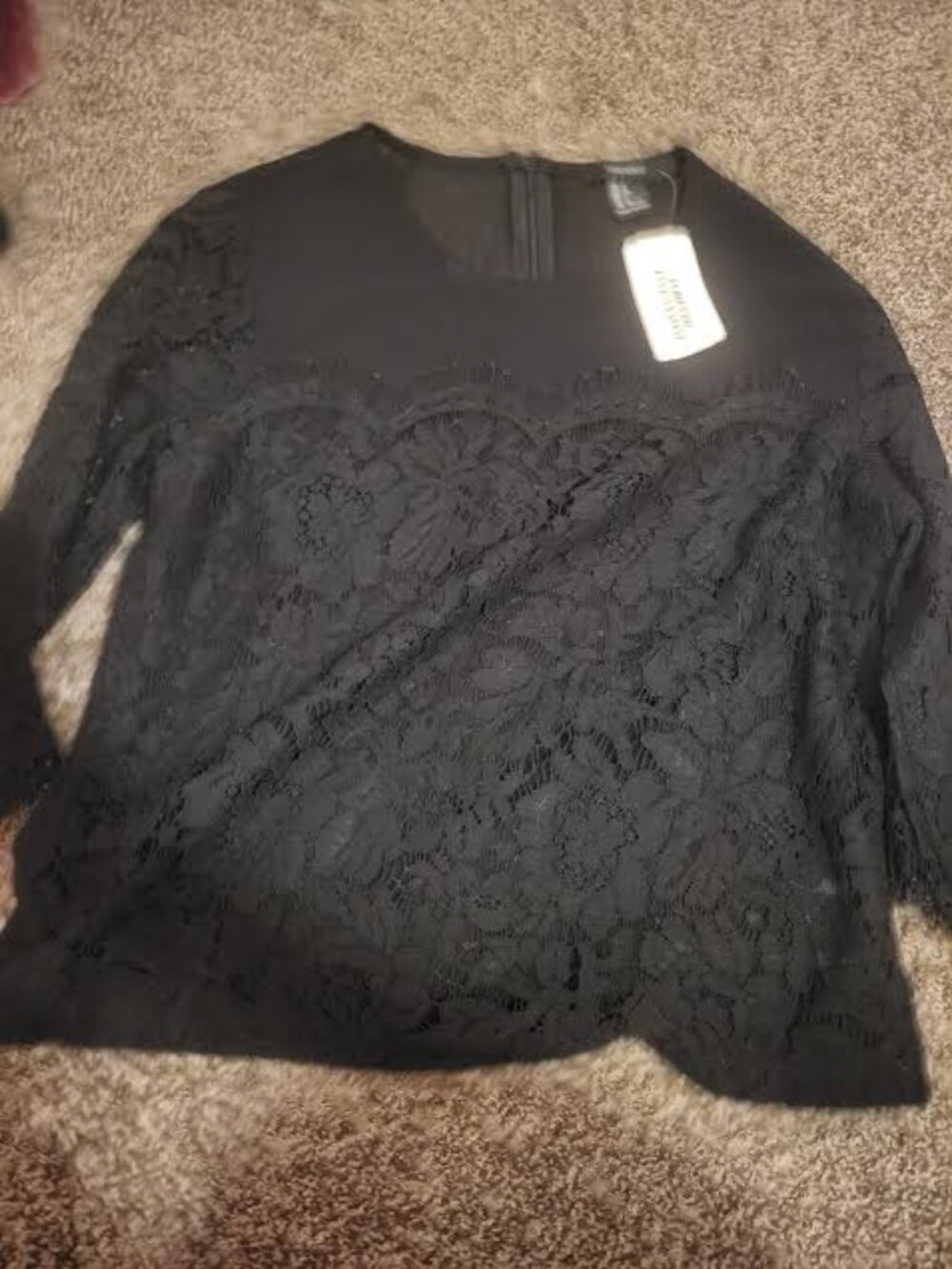 Womens Forever 21 Black Lace Blouse Size S